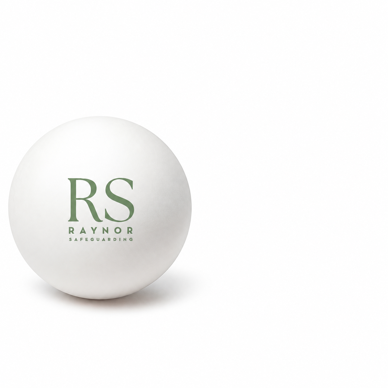 Branded stress ball for Raynor Safeguarding
